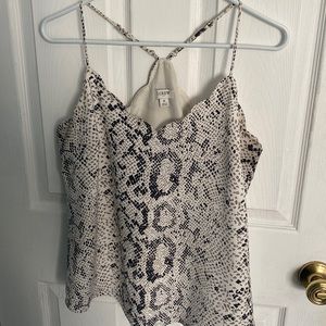 Snakeskin J. Crew Factory scallop tank top